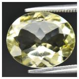 3.25ct 12x10mm VS Oval Natural Lemon Quartz - Braz