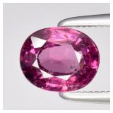 1.04ct 6.7x5.5mm Oval Natural Purplish Pink Rhodol