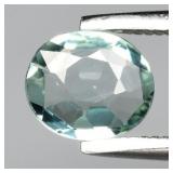 0.52ct 6x5.2mm Oval Natural Bluish Green Tourmalin