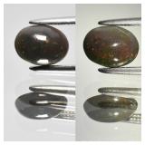 0.67ct 7.8x6mm Oval Cabochon Natural Black Opal -