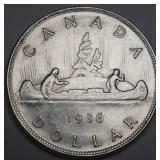 Canada Silver Dollar 1936