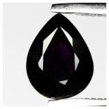 0.83ct 6.5x5.2mm VS Pear Natural Deep Purple Spine