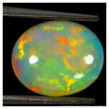Oval Cab AAA Floral Flash Play Of Color Crystal Fi