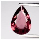 1.47ct 9x6.2mm VS Pear Natural Purplish Pink Rhodo