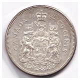 Canada 50 Cents 1962 Maple Leaf