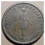 Canada LC-9A3  Habitant Penny Bank Token 1837 Br52