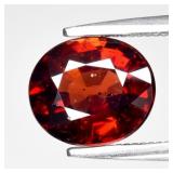 1.98ct 8x6.8mm Oval Natural Reddish Orange Garnet