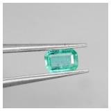 Emerald Cut Natural Blueish Green Emerald 0.41ct 6