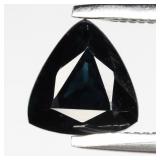 0.86ct 6.3x6mm VS Trillion Natural Deep Blue Spine