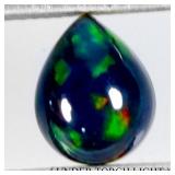 Pear Natural AAA Floral Flash Play Of Color Black