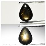 0.82ct 6.5x5mm Pear Natural Black 6 Ray Star Sapph