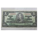 Canada 1937 $1 Banknote BC-21c Gordon Towers