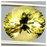 Oval Concave Cut Natural Unheated Lemon Quartz Bra