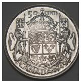 Canada 50 Cents 1949 Hoof over 9