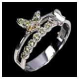 925 Sterling Silver Ring Round Sapphire 2mm Perido