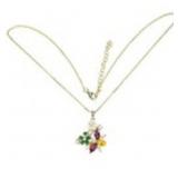 925 Sterling Silver Necklace Marquise Rhodolite Ga