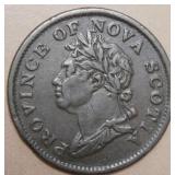 Canada NS-1C2 NS George lV 1824 1/2 Penny Token  B