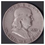 USA Franklin Half Dollar 1953