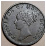 Canada NS-1F5 1843 Victoria 1/2 Penny Token Br874