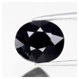 1.26ct 6.5x5.7mm Oval Natural Dark Blue Spinel - T