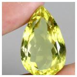 Pear Cut Natural Unheated Lemon Quartz Brazil 16.4