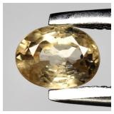 0.37ct 4.5x3.5mm Oval Natural Light Yellow Zircon