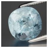 2.63ct 8.3x8.3mm Cushion Natural Light Blue Aquama
