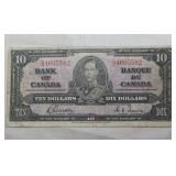 Canada $10 Banknote 1937 BC-24b Gordon Towers