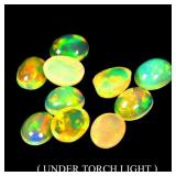 Oval Cab AAA Floral Flash Play Of Color Crystal Fi