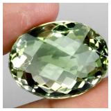 Oval Cut Natural Green Amethyst Brazil 14.83ct 18x