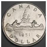 Canada Silver Dollar 1951 SWL