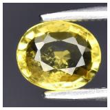 0.87ct 6.5x5.5mm Oval Natural Yellow Grossular Gar