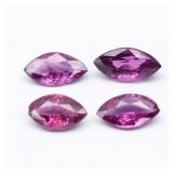 4pcs Lot 1.88ct t.w Marquise Natural Purplish Pink