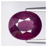 1.87ct Oval Natural Reddish Purple Rhodolite Garne