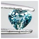 Heart Cut Natural Heated Seafoam Blue Zircon Cambo