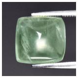 3.80ct 10.5x9.8mm Cushion Cabochon Natural Green P