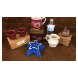 Longaberger pottery and Glass Lot