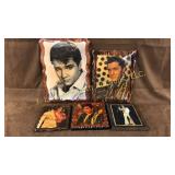 Elvis lacquered wood plaques & clock