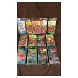 13 heroes on hot wheels cars w/vhs