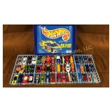 Hot wheels, matchbox cars and case