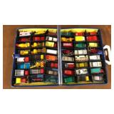 Mostly lesney vehicles in case