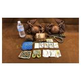 Baking soda cards, bridal rosettes,USMC wall