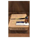 7 ground stopper bottles, labels Royers