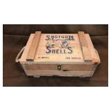 Wood shotgun shells box