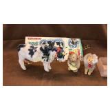 Rosko cow, wind up monkey, lion