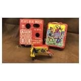 Burroughs tin bubble gun, Mattel music box