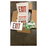 Large lot of exit signs