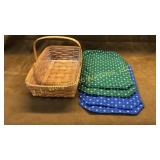 Longaberger basket and placemats