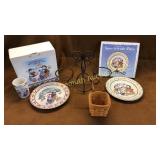 Longaberger pottery, basket, wrought iron