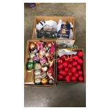 Christmas balls, lights lot